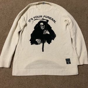 Drop dead funeral sweater